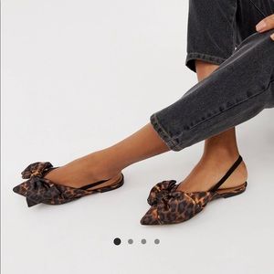ASOS DESIGN leopard slingbacks.